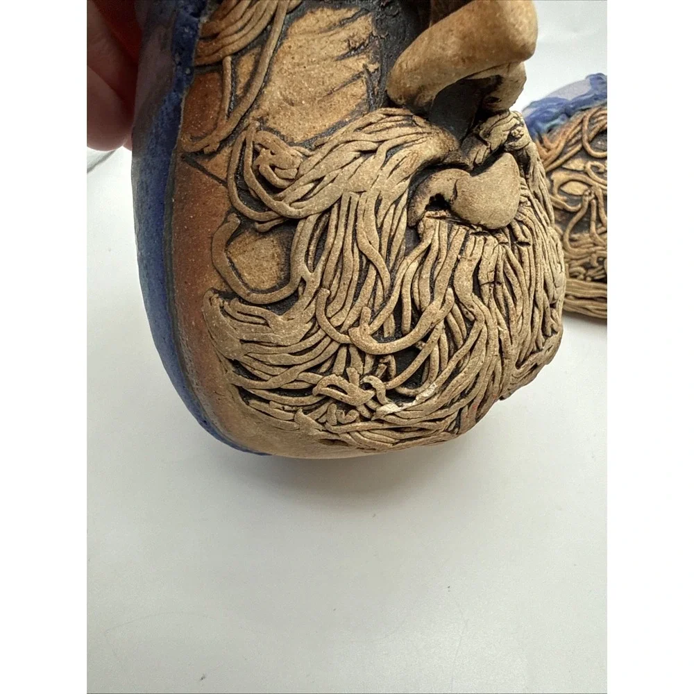 Set Of 3 Fantasy Character Face Jars Patty De Benedet Signed Whimsical Pottery